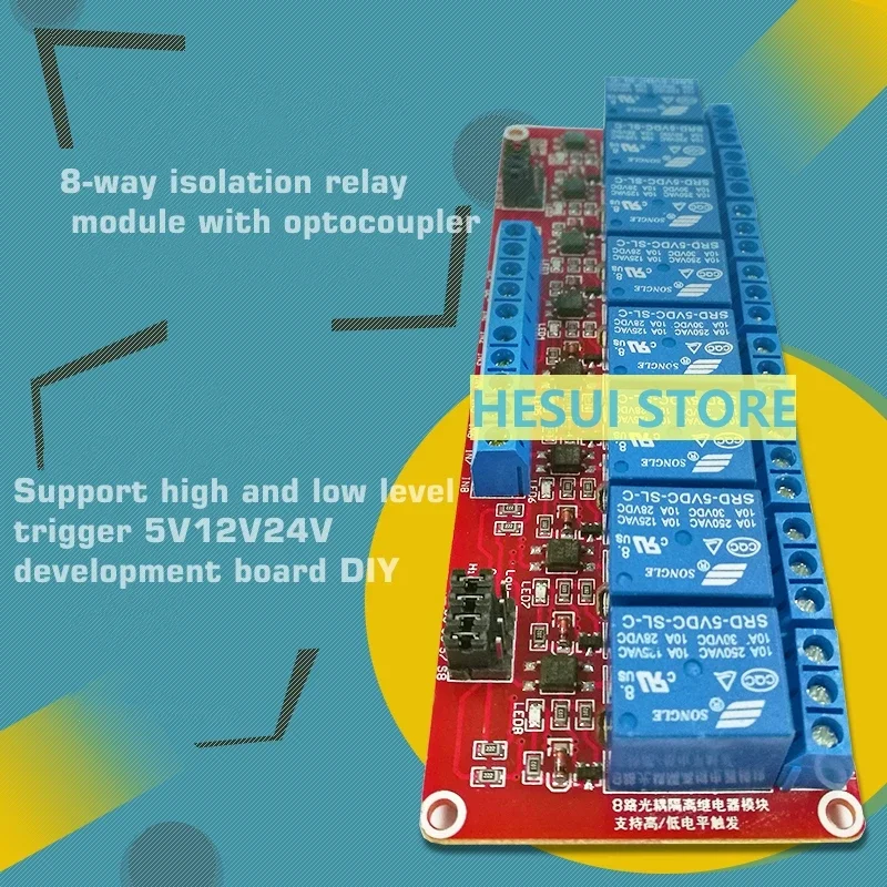 Relay 8 Channel Board - 8-kanałowy moduł przekaźników z izolacją optyczną,
