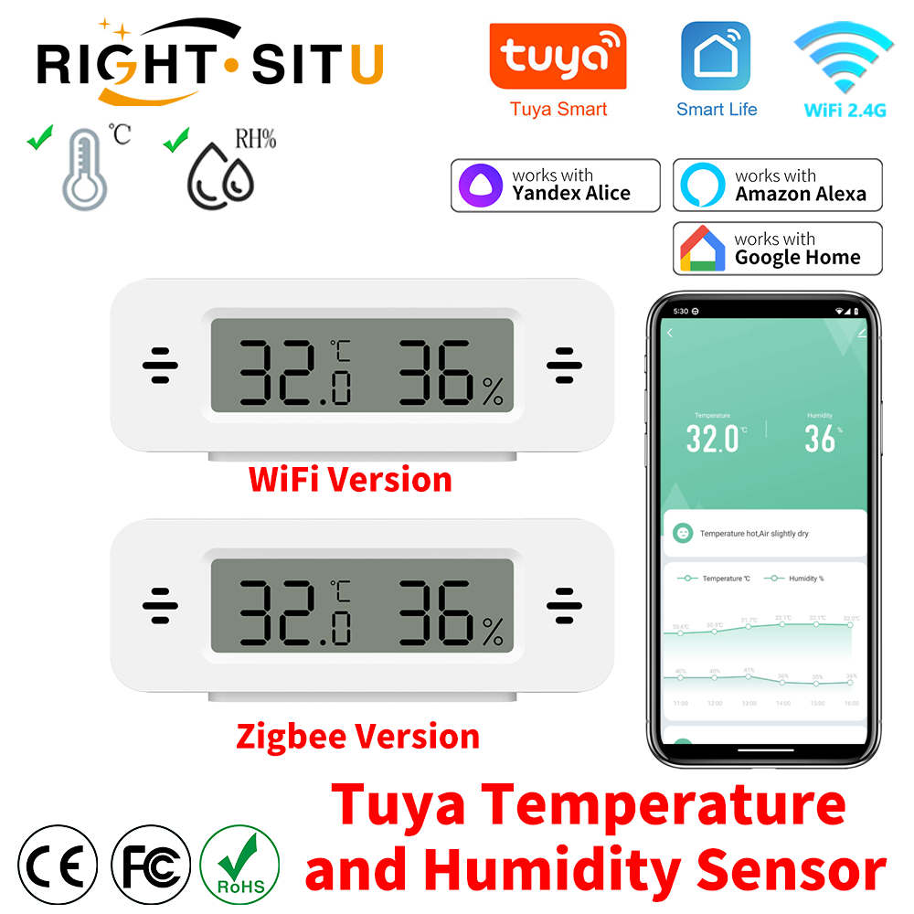 Home Automation Technology - Tuya WiFi Zigbee Mini czujnik temperatury