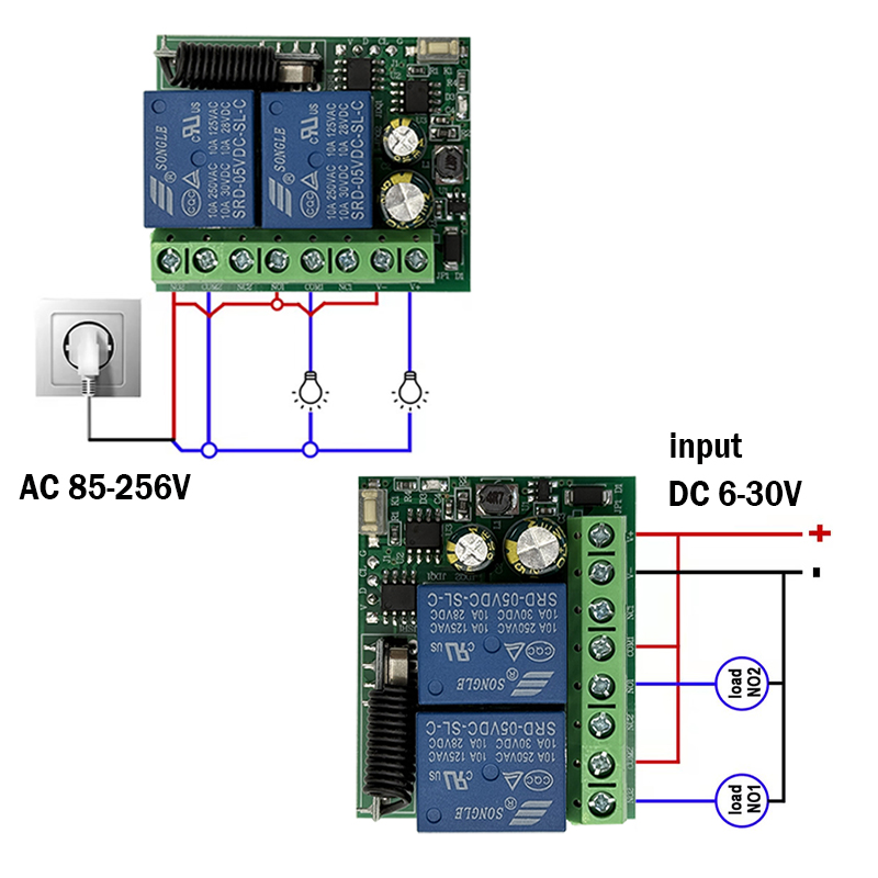 DC 12V 24V AC 220V RF433 2CH M – 433Mhz Receiver Module recenzja i cena