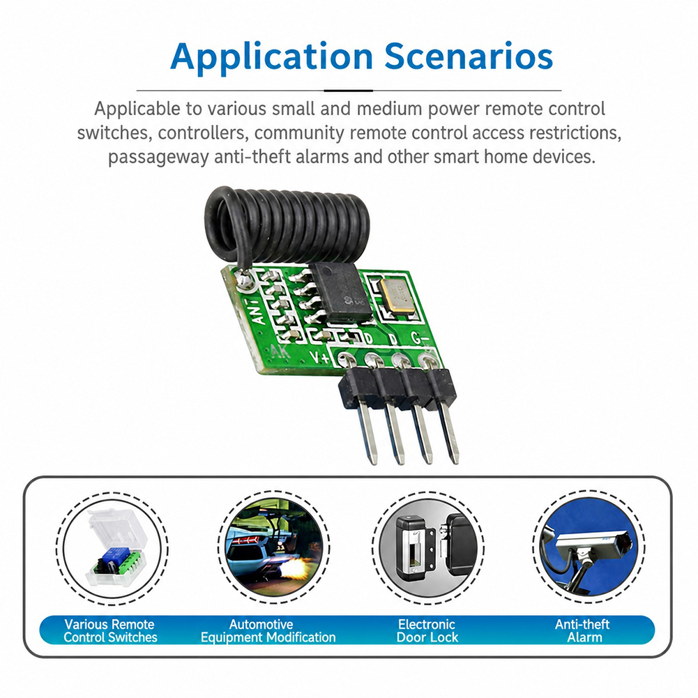 Moduł odbiornika RF superheter – 433Mhz Receiver Module recenzja i cena